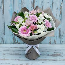 Букет цветов из:  Герберы, Альстромерии и Хризантемы в Канске