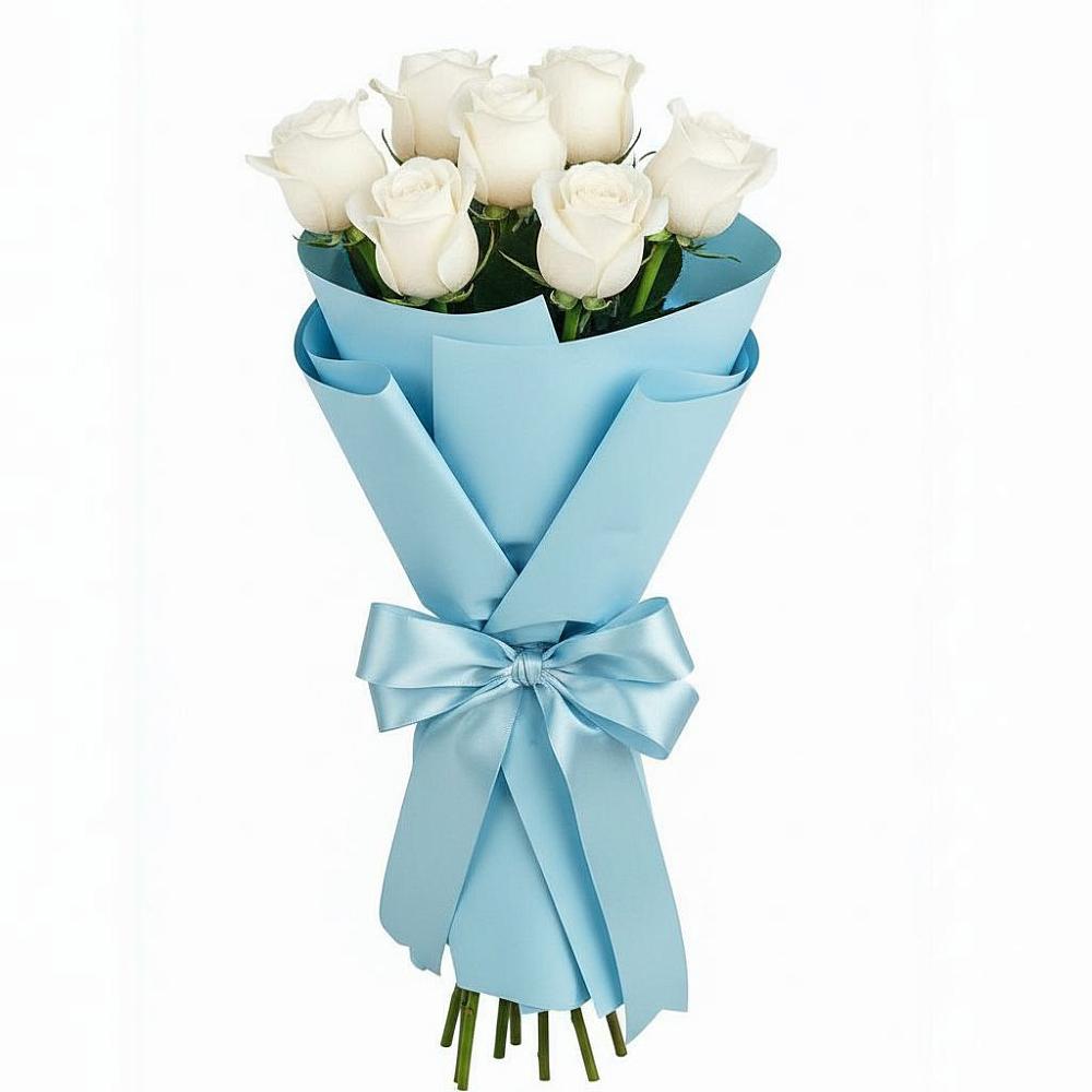 Букет 7 белых роз Проуд в Канске