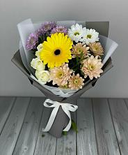 Букет цветов из:  Розы, Герберы и Хризантемы в Канске