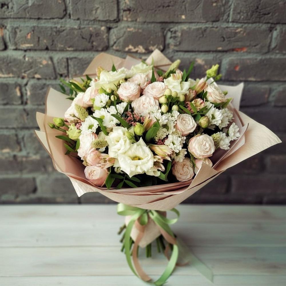 Букет цветов из: Альстромерии, Розы и Хризантемы в Канске
