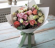 Букет цветов из:  Розы, Лизиантусы и Гвоздики #REPLACE_PRED# Канске