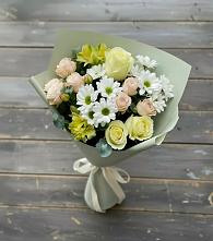 Букет цветов из:  Альстромерии, Розы и Хризантемы в Канске